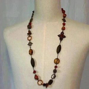 Multicolor Mixed Beads Beaded Necklace. 34”